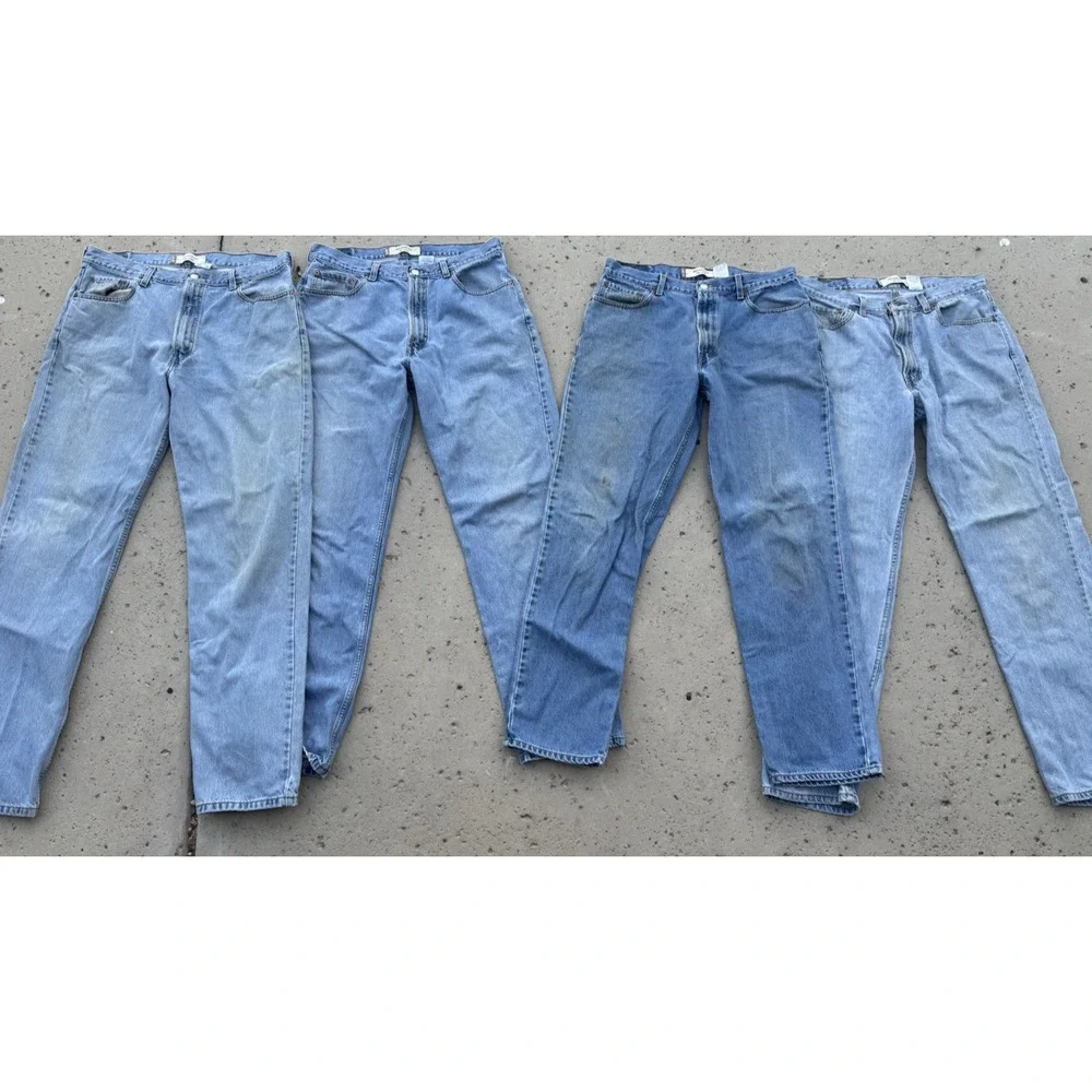Lot of 4 LEVI'S Men's 550 Relex Fit Faded Blue Jeans Denim 36x36 Ok for Work